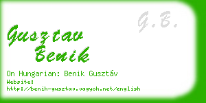 gusztav benik business card